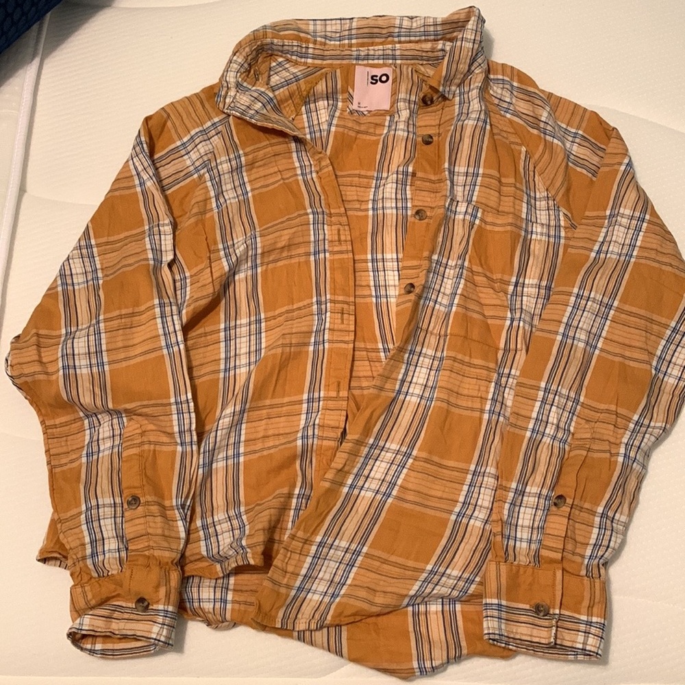 Khols SO Gold and Blue Tye Flannel